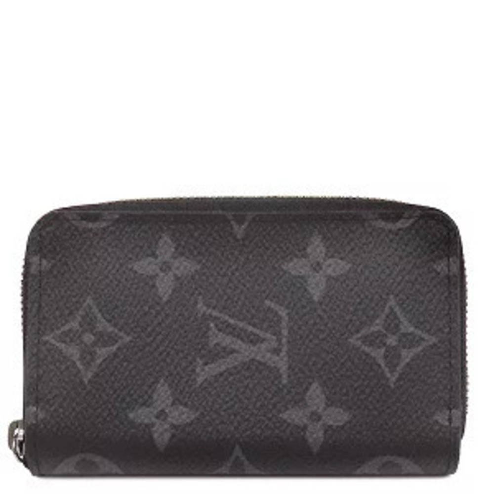 Louis Vuitton Zippy Wallet Coin Vertical Leather Monogram Eclipse Black Card H